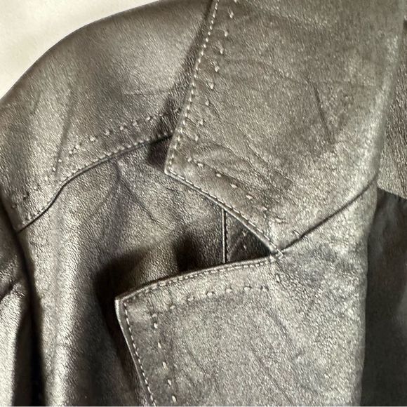 Conrad C Woman Women’s Jacket Stitching Soft Lightweight Black Faux Leather 20 - Picture 5 of 13